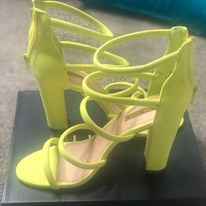 Brand New Neon Yellow Strappy Sandals
